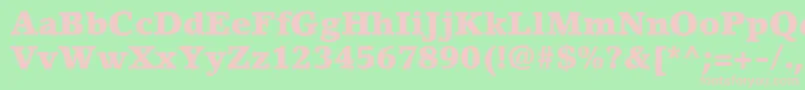 LinoletterstdBlack Font – Pink Fonts on Green Background