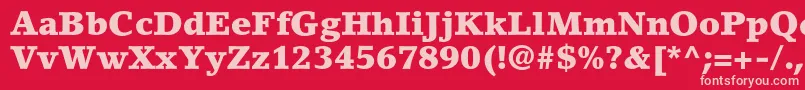 LinoletterstdBlack Font – Pink Fonts on Red Background