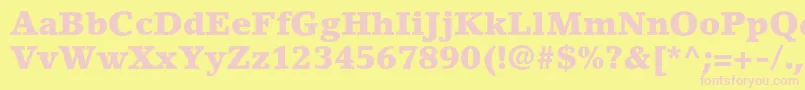 LinoletterstdBlack Font – Pink Fonts on Yellow Background