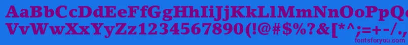 LinoletterstdBlack Font – Purple Fonts on Blue Background