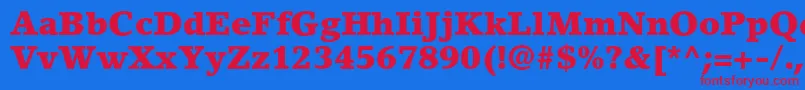 LinoletterstdBlack Font – Red Fonts on Blue Background