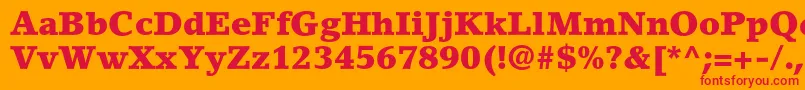 LinoletterstdBlack-Schriftart – Rote Schriften auf orangefarbenem Hintergrund