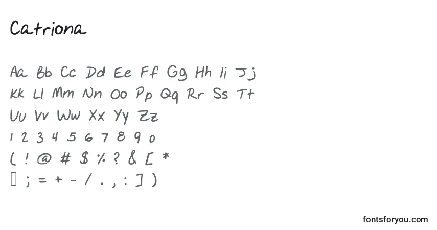 Fuente Catriona - alfabeto, números, caracteres especiales