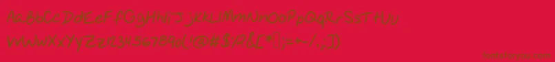 Czcionka Catriona – brązowe czcionki na czerwonym tle