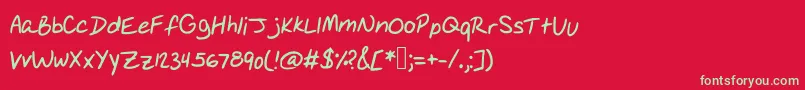 Catriona Font – Green Fonts on Red Background