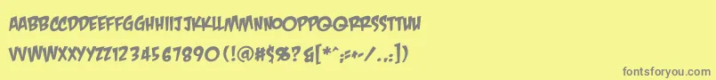 Crashlanding Font – Gray Fonts on Yellow Background