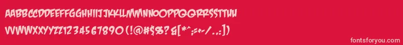 Crashlanding Font – Pink Fonts on Red Background
