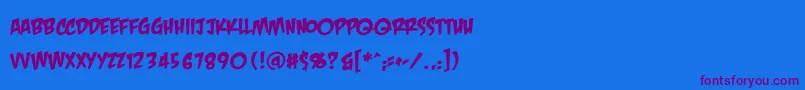 Crashlanding Font – Purple Fonts on Blue Background