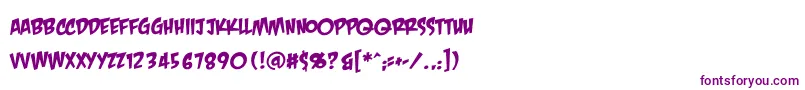Crashlanding Font – Purple Fonts on White Background