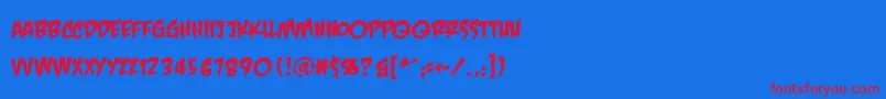 Crashlanding Font – Red Fonts on Blue Background
