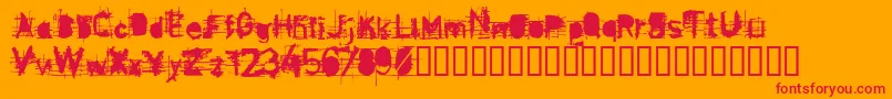 Disenfra Font – Red Fonts on Orange Background