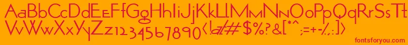 フォントOptio ffy – オレンジの背景に赤い文字