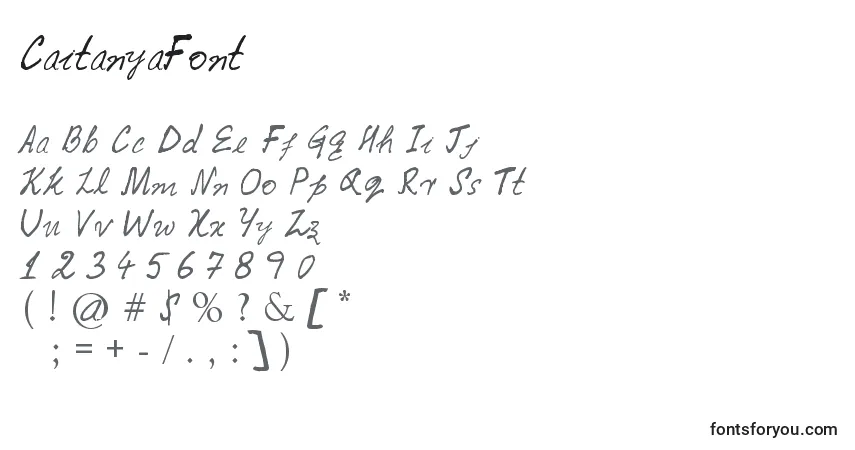 Czcionka CaitanyaFont – alfabet, cyfry, specjalne znaki