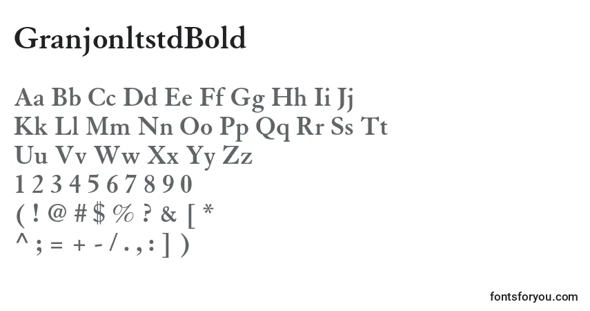Шрифт GranjonltstdBold – алфавит, цифры, специальные символы