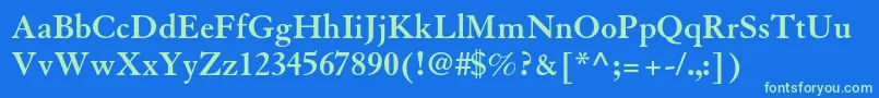 GranjonltstdBold Font – Green Fonts on Blue Background