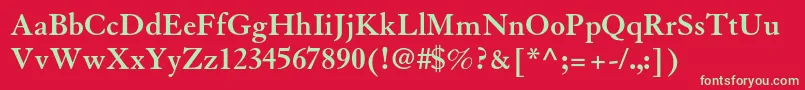 GranjonltstdBold Font – Green Fonts on Red Background