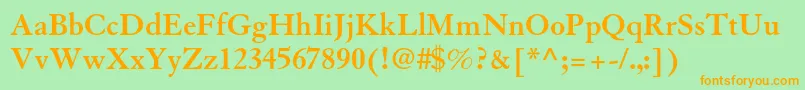 GranjonltstdBold Font – Orange Fonts on Green Background