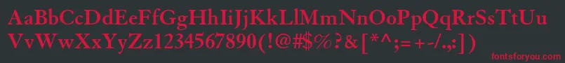 GranjonltstdBold Font – Red Fonts on Black Background