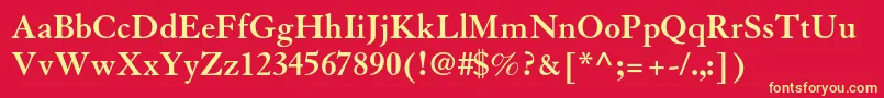 GranjonltstdBold Font – Yellow Fonts on Red Background