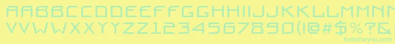 Prounbctt Font – Green Fonts on Yellow Background