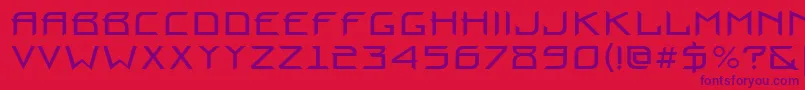 Czcionka Prounbctt – fioletowe czcionki na czerwonym tle