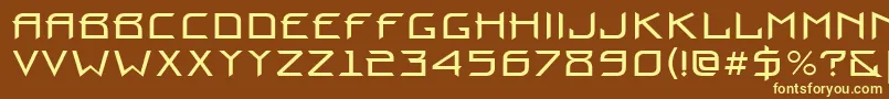 Czcionka Prounbctt – żółte czcionki na brązowym tle