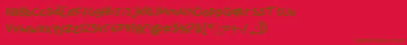 HandOfGamedevdan Font – Brown Fonts on Red Background