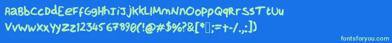 HandOfGamedevdan Font – Green Fonts on Blue Background