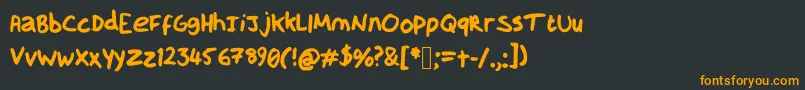 HandOfGamedevdan Font – Orange Fonts on Black Background