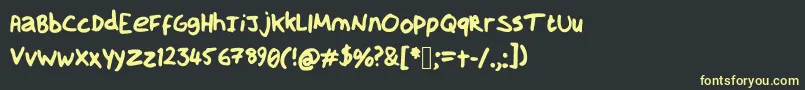 HandOfGamedevdan Font – Yellow Fonts on Black Background