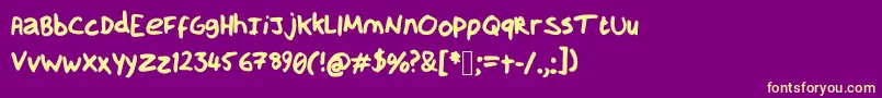 HandOfGamedevdan Font – Yellow Fonts on Purple Background