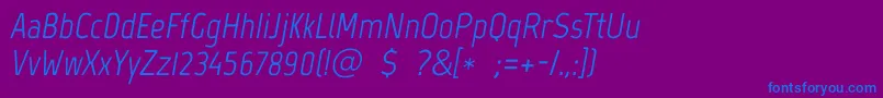 Подробнее о шрифте MarvelItalic Шрифт MarvelItalic – синие шрифты на фиолетовом фоне