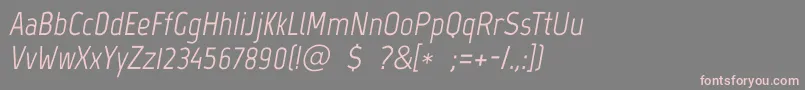 MarvelItalic-Schriftart – Rosa Schriften auf grauem Hintergrund