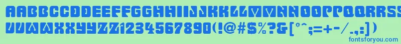 BillmorkRegular Font – Blue Fonts on Green Background