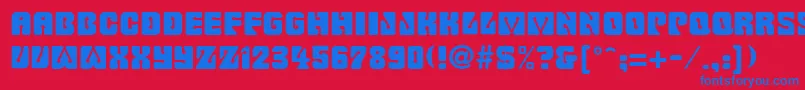 BillmorkRegular Font – Blue Fonts on Red Background