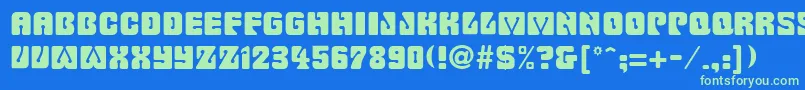 BillmorkRegular Font – Green Fonts on Blue Background