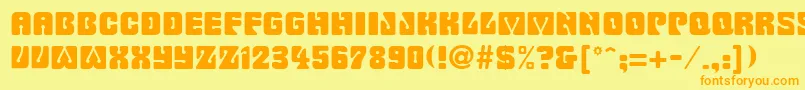 BillmorkRegular Font – Orange Fonts on Yellow Background