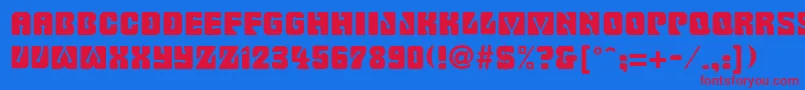 BillmorkRegular Font – Red Fonts on Blue Background