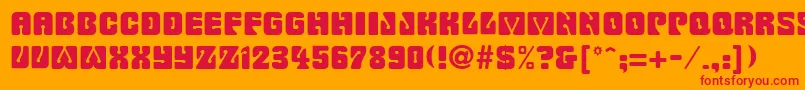 BillmorkRegular Font – Red Fonts on Orange Background