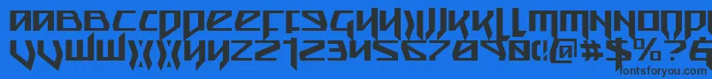 Fonte SnubfighterCondensed – fontes pretas em um fundo azul