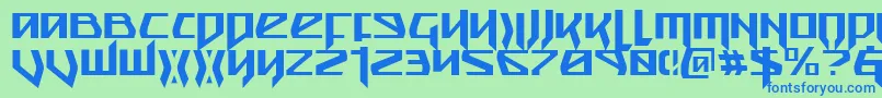 fuente SnubfighterCondensed – Fuentes Azules Sobre Fondo Verde
