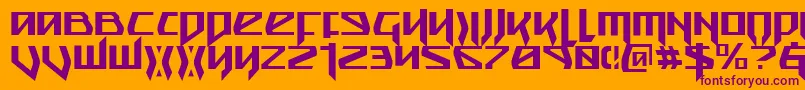 フォントSnubfighterCondensed – オレンジの背景に紫のフォント