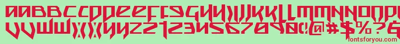 SnubfighterCondensed Font – Red Fonts on Green Background