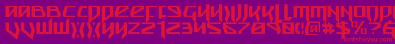 SnubfighterCondensed Font – Red Fonts on Purple Background