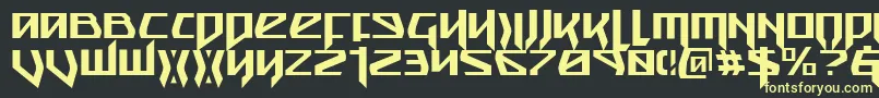 フォントSnubfighterCondensed – 黒い背景に黄色の文字