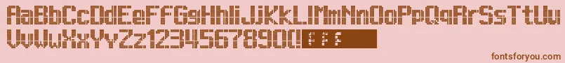 Lightdot13x9 Font – Brown Fonts on Pink Background