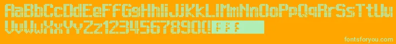 Lightdot13x9 Font – Green Fonts on Orange Background