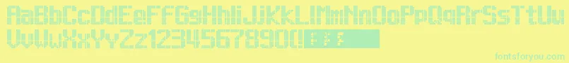 Lightdot13x9 Font – Green Fonts on Yellow Background
