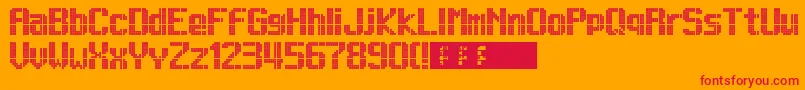 Lightdot13x9 Font – Red Fonts on Orange Background