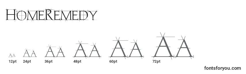 HomeRemedy Font Sizes